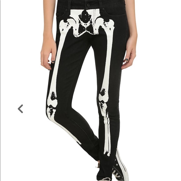 Lovesick Skelton Black Jeans Size 0 - Picture 1 of 13